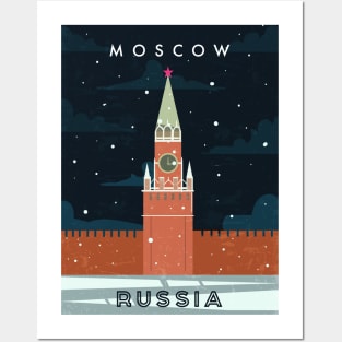 Moscow, Russia. Retro travel poster Posters and Art